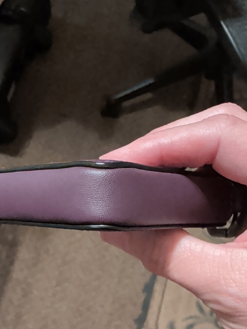 Coach Purple Triangle Leather Key Holder - Picture 9 of 16